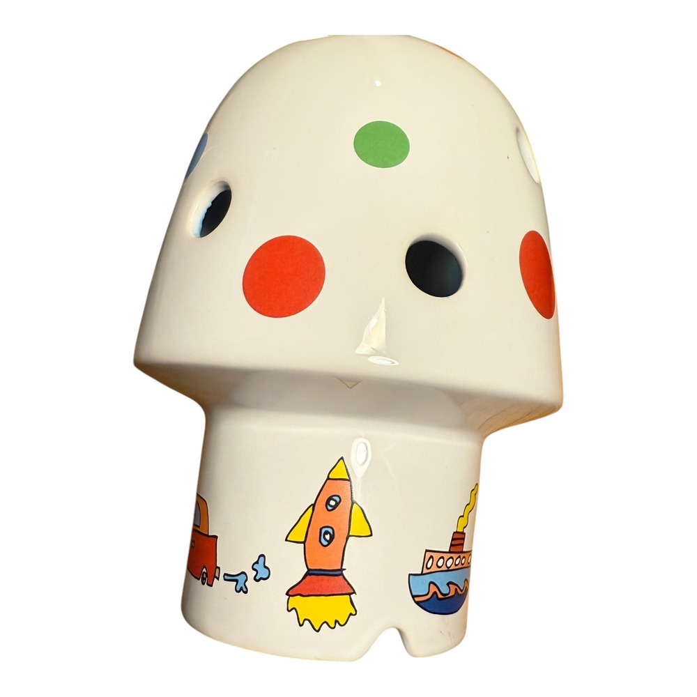 MUSHROOM TOADSTOOL LAMP by WHITE RABBIT ENGLAND  Ceramic Nightlight Lamp 9" Tall